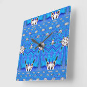 Carrée horloge de grille bleue (Angle)