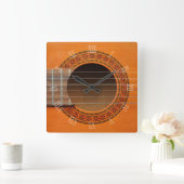 Carrée Horloge de guitare classique (Maison)