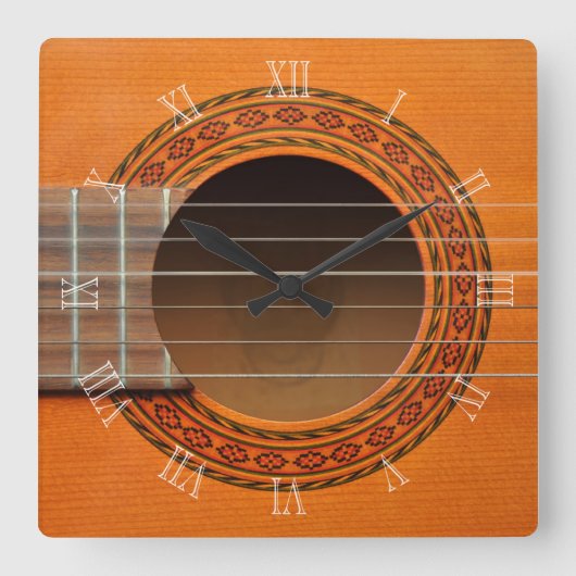Carrée Horloge de guitare classique (Recto)