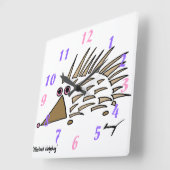 Carrée Horloge de hérisson Abstraite (Angle)