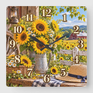 Carrée Horloge de jardin de la ferme du pays des tourneso