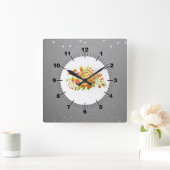 Carrée Horloge de jonction de fleurs (Maison)