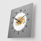 Carrée Horloge de jonction de fleurs (Angle)