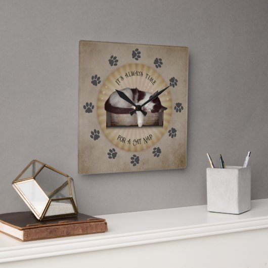 Carrée Horloge de la carte 😸 (Bureau)