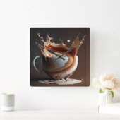 Carrée Horloge de la cuisine du café (Maison)