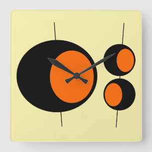 Carrée Horloge DE LA CUISINE LEMON STARBURST AU MILIEU DU