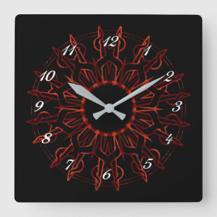 Carrée Horloge de la muraille rouge de Tribal