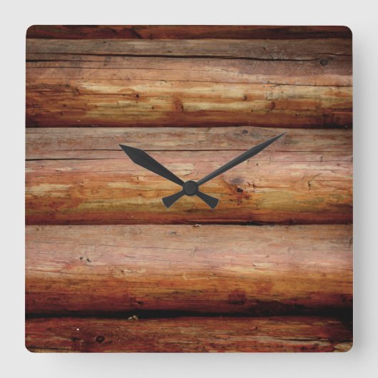 Carrée Horloge de la paroi du journal rustique (Recto)