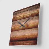Carrée Horloge de la paroi du journal rustique (Angle)