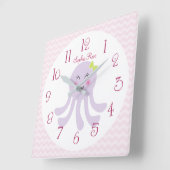 Carrée Horloge de la poupée de mer douce personnalisée (Angle)