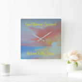 Carrée Horloge de l'aquarelle (Maison)