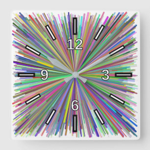 Carrée Horloge de l'Carré de Motif de découpe de ligne