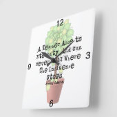 Carrée Horloge de l'enseignant Citation Henry Adams (Angle)