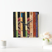 Carrée Horloge de l'étagère du livre (Maison)