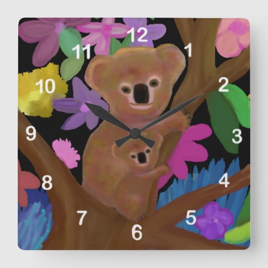 Carrée Horloge de l'habitat de Koala (Recto)