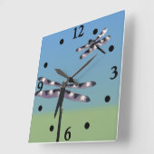 Carrée Horloge de libellule (Angle)