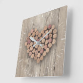 Carrée Horloge de liège à vin rustique (Angle)