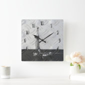 Carrée Horloge de l'outil de perçage (avec chiffres) (Maison)