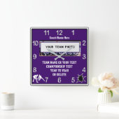 Carrée Horloge de lutte avec votre photo, texte et couleu (Maison)