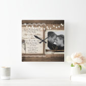 Carrée Horloge de mariage (Maison)