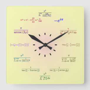 Carrée Horloge de maths (gradient de Jaune-Pêche)