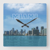 Carrée Horloge de Miami Skyline (Recto)