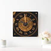 Carrée Horloge de Minuit en Bronze (Maison)