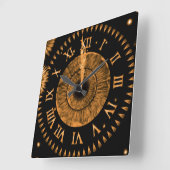 Carrée Horloge de Minuit en Bronze (Angle)
