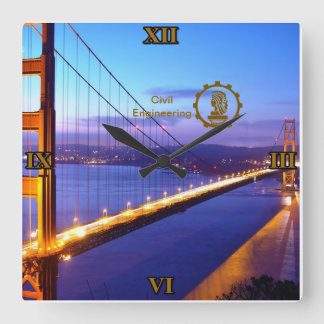 Carrée Horloge de Mur Ingénierie Civile