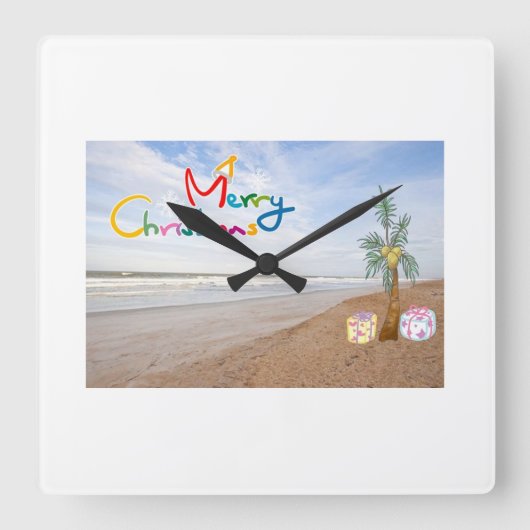 CARRÉE HORLOGE DE NOËL DE PLAGE (Recto)