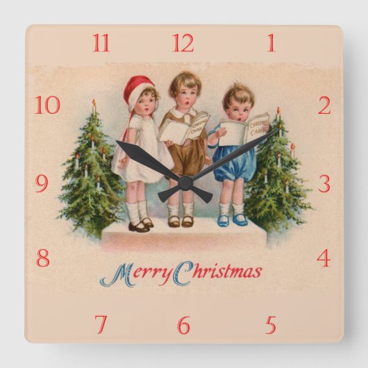 Carrée Horloge de Noël des enfants en covoiturage (Recto)