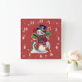 Carrée Horloge de Noël Snowman (Maison)