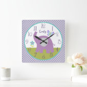 Carrée Horloge de nurserie éléphant Personalized Dreamlan (Maison)