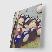 Carrée Horloge de pièce de jeux de billards de piscine (Angle)