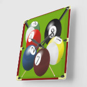 Carrée Horloge de piscine/billards (Angle)