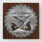 Carrée Horloge de planeur de lame scie sur mesure (Recto)