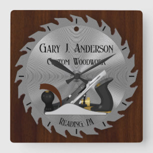 Carrée Horloge de planeur de lame scie sur mesure
