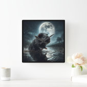 Carrée horloge de porc de Guinée noire (Maison)