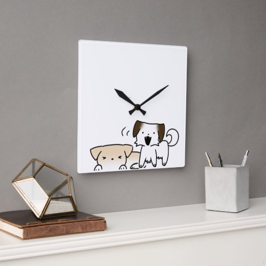 Carrée Horloge de Puppy (Bureau)