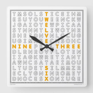 Carrée Horloge de recherche Word avec puzzle téléchargeab