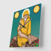 Carrée Horloge de Sai Baba (Angle)