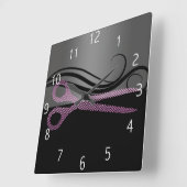 Carrée horloge de salon de coiffure (Angle)