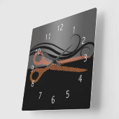 Carrée Horloge de salon de coiffure (Angle)