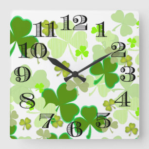 Carrée Horloge de shamrock