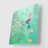 Carrée Horloge de sirène Mer verte (Angle)