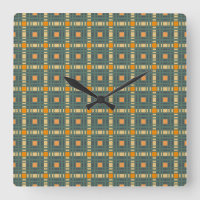 Horloge de tartan à plaid kaki