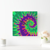 Carrée Horloge de teinture pourpre et verte (Maison)