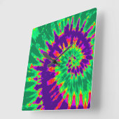 Carrée Horloge de teinture pourpre et verte (Angle)