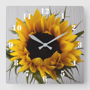 Carrée Horloge de tournesol