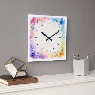 Carrée Horloge Décorative Élégante pour Maison & Bureau